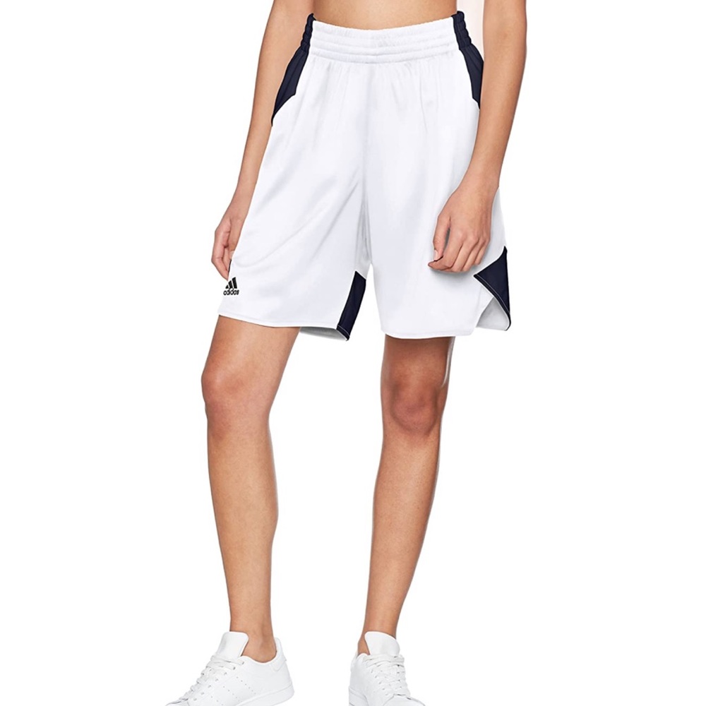 Adidas Women’s White and Blue Basketball Shorts